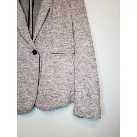 Banana Republic Long & Lean Blazer Womens 6 Gray Wool Blend Long Sleeve Button - Picture 3 of 6